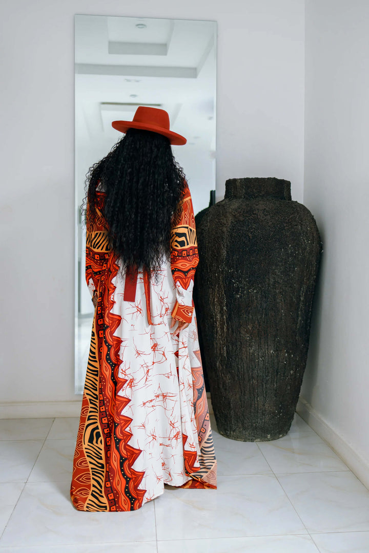 Unique Fashionable Ethnic Print Long Kimono-Style Shirt