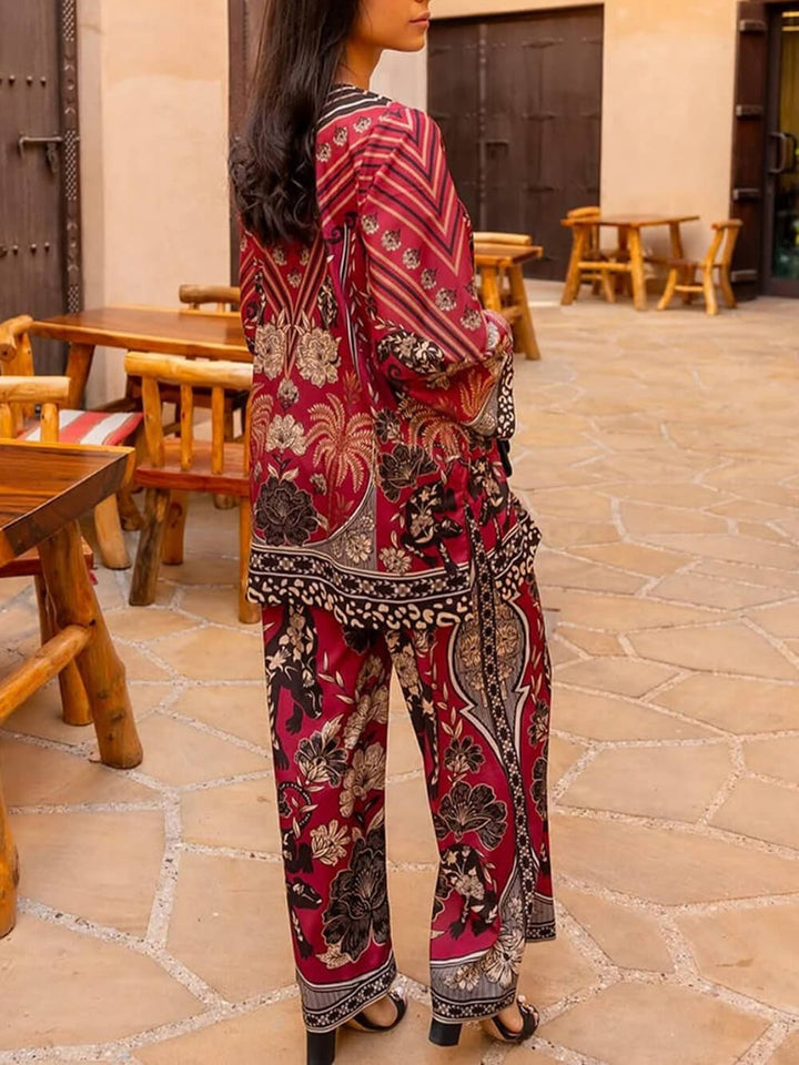 Unique Floral Print Patchwork Loose Oversized Shirt