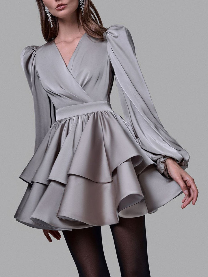Elegant Satin Animal Mini Dress