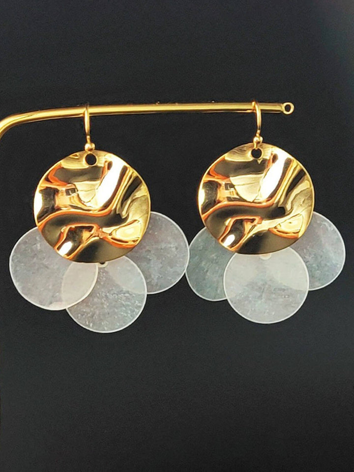 Fashionable And Cute Little Goldfish Transparent Shell Fishtail Earrings