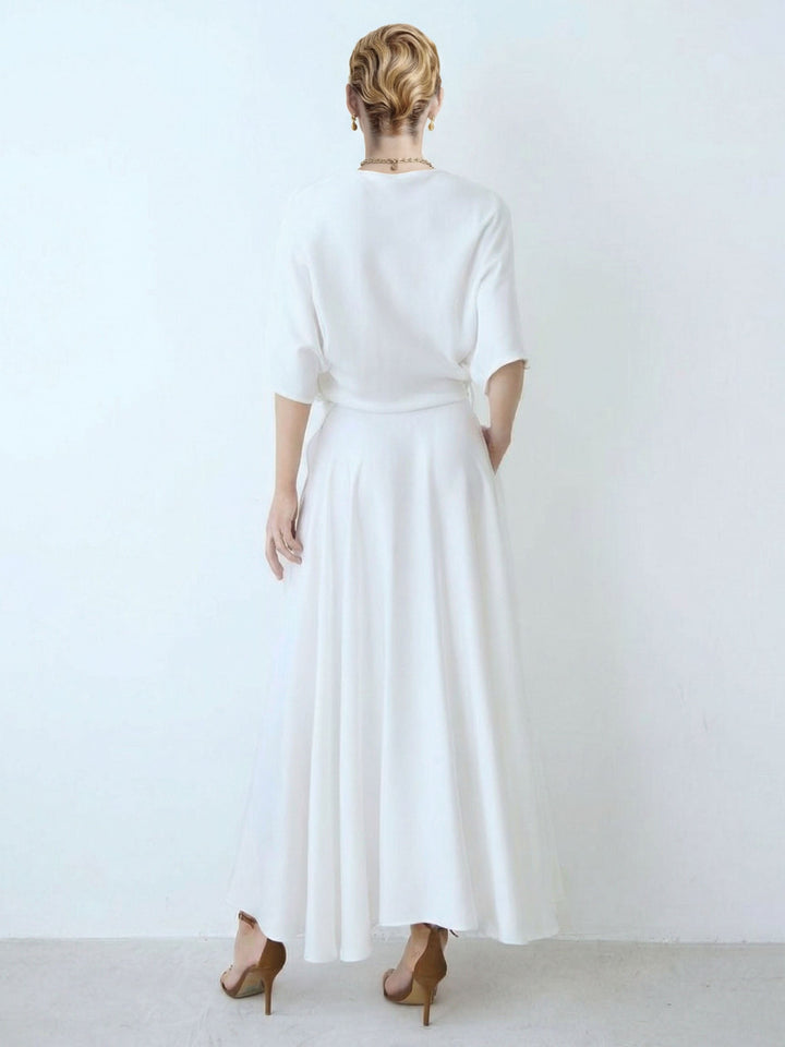 Elegant Irregular Wrap Midi Dress