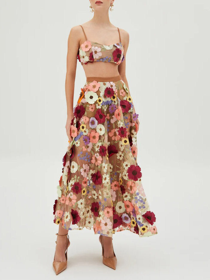 Exquisite Floral Embroidered Tank Top