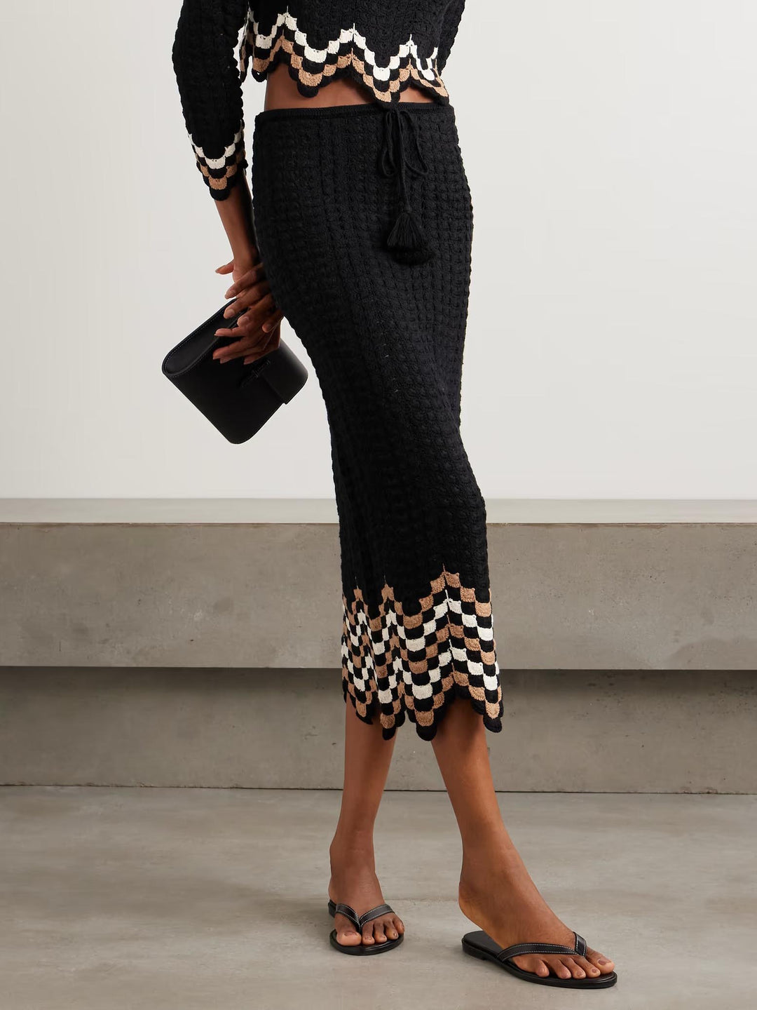 Exquisite  Crochet Scalloped Midi Skirt