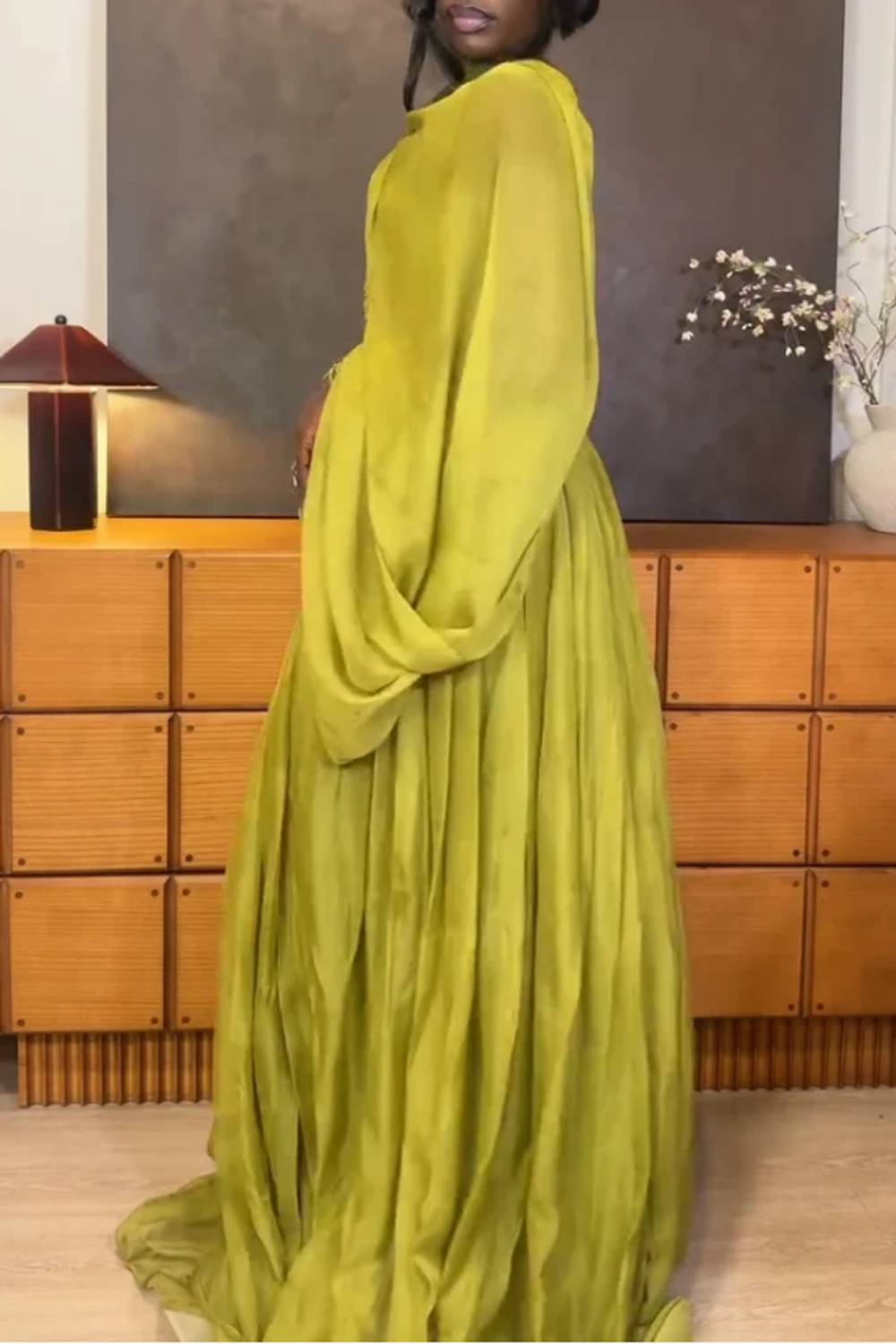 One-Shoulder Draping Dress