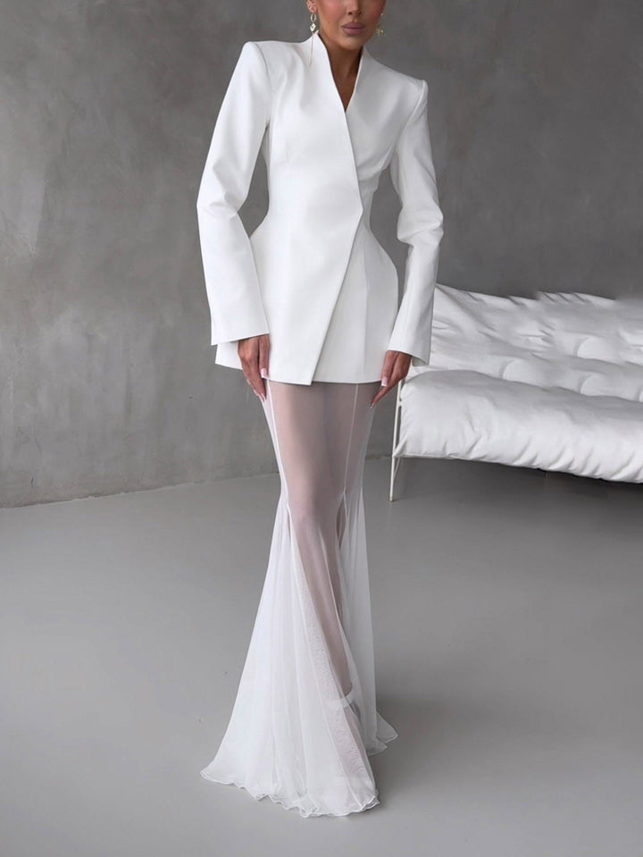 Elegant Asymmetric Tailored Blazer