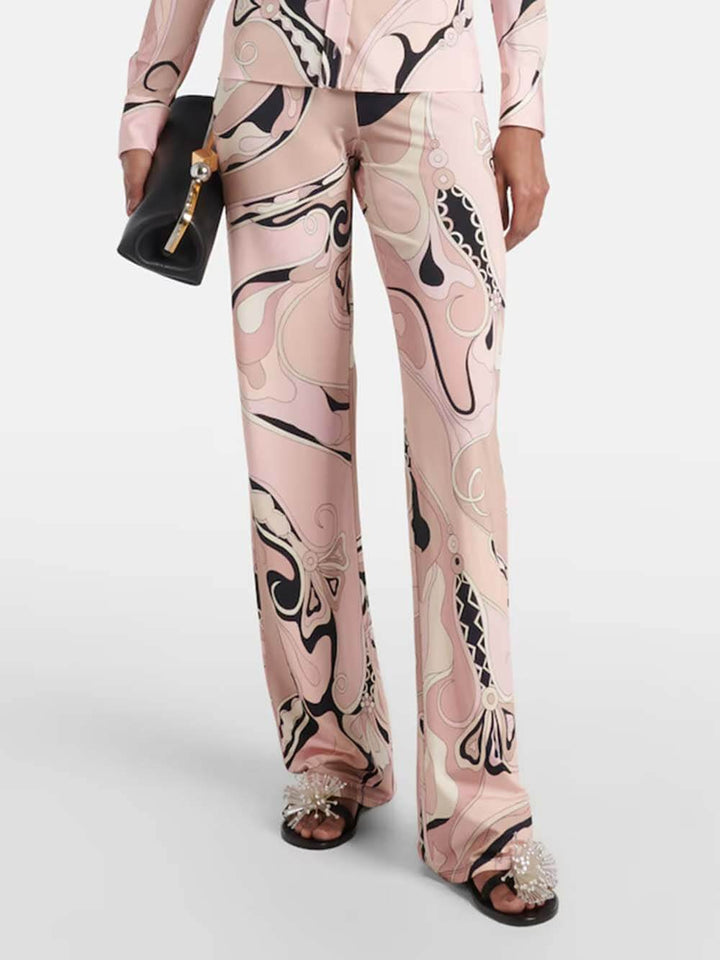 Unique Exquisite Floral Print Slim-Fit Button Shirt