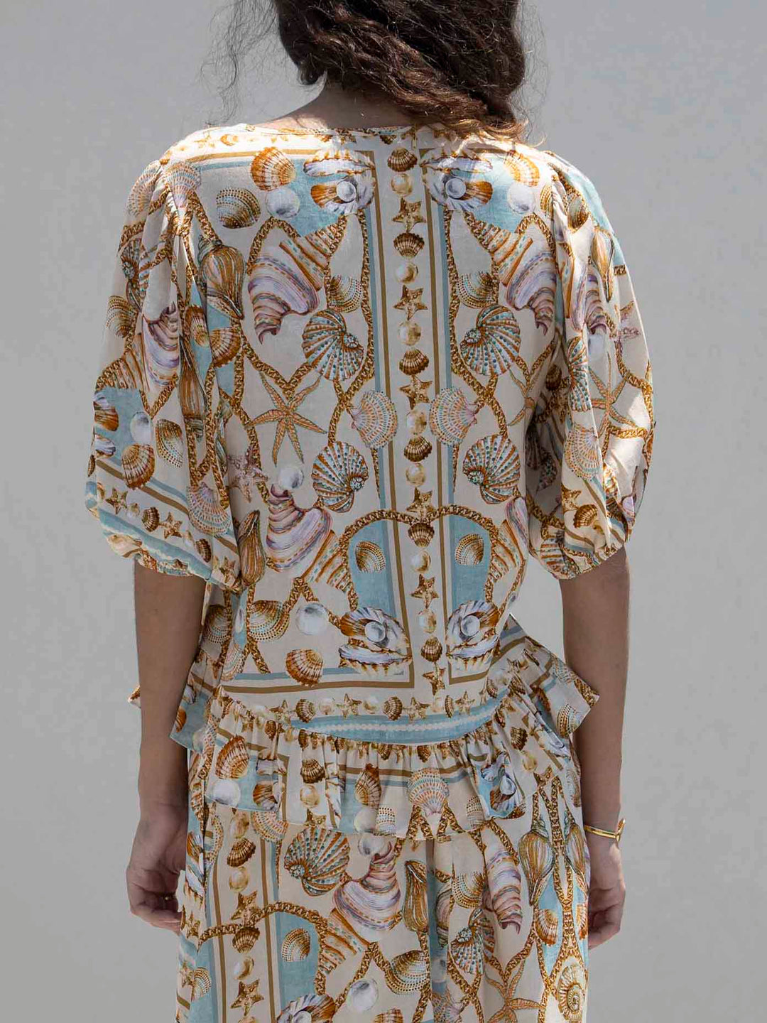 Exquisite Ocean Treasures Print Loose Shirt