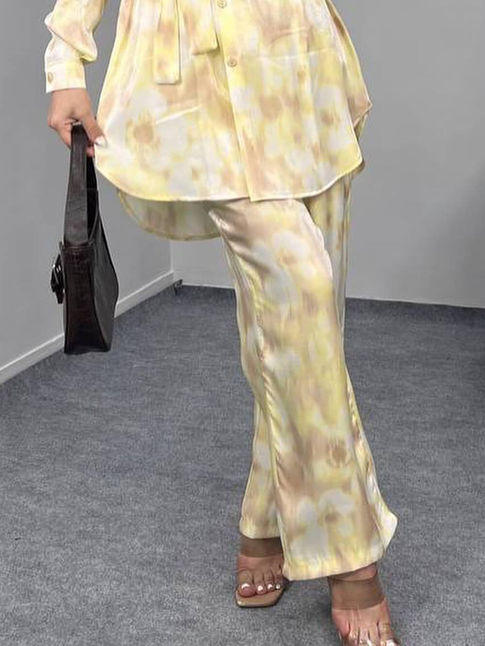 Unique Tie-Dye Print Elastic Waist Loose Straight-Leg Pants